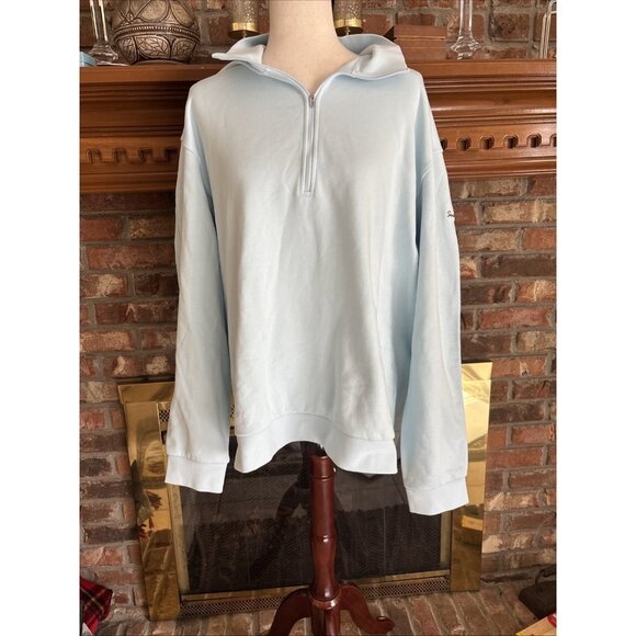 Lululemon Tops - Lululemon Light Blue Quartzip Sweatshirt  With Log Southern Dunes Size XL
